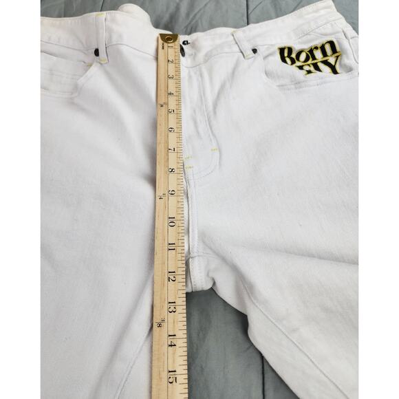 Born Fly Shorts Mens 38 white cotton Denim Jean  Skater Streetwear New york - Picture 10 of 15